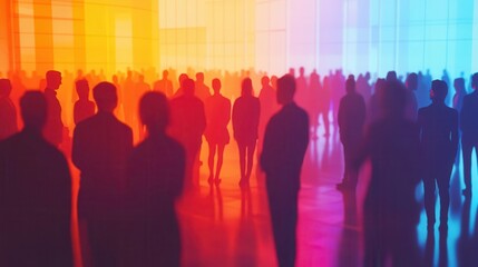 Energetic Diverse Business Professionals Engaged in a Dynamic Networking Event Building Valuable Connections in a Modern Corporate Environment