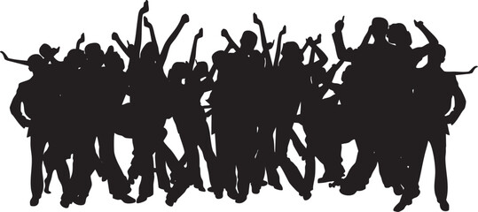 set of vector illustration a crowd of people at a concert with their hands up Adobe Illustrator Artwork 