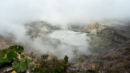 Panoramic view of Poas volcano of Costa Rica in Central America