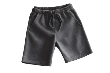 Comfortable black shorts ideal for casual outings and lounging throughout the year isolated on transparent background