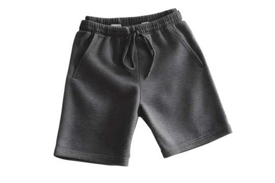 Comfortable black shorts ideal for casual outings and lounging throughout the year isolated on transparent background