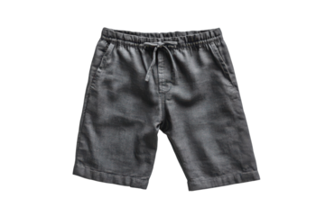 Stylish gray shorts on a clean white background perfect for summer outings or casual wear isolated on transparent background