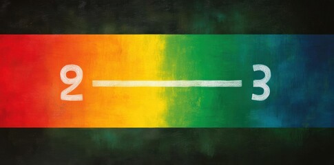 Numbers 2 Minus 3 on Colorful Chalkboard Background with Simple Calculation Theme