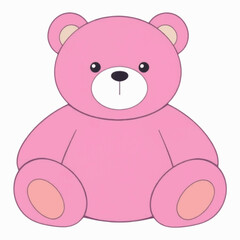 Illustration of a Soft Pink Teddy Bear - A faceless teddy bear, isolated against a white background, perfect for children’s content or gifts.
