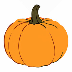 Illustration of a pumpkin, perfect for autumn decor, Halloween-themed designs, or seasonal branding.