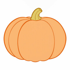 Illustration of a bright orange pumpkin, ideal for fall harvest visuals, Thanksgiving promotions, and Halloween marketing.