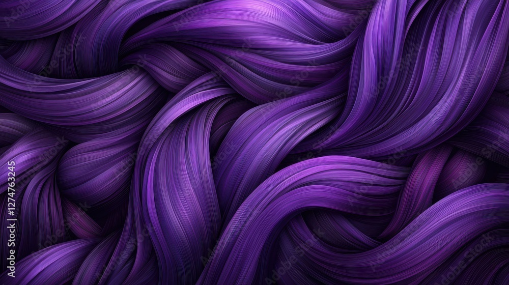 Poster flowing purple textured waves creating an abstract artistic background