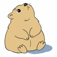 Cartoon Wombat Vector Illustration   Hand Drawn Scalable Australian Wildlife Artwork