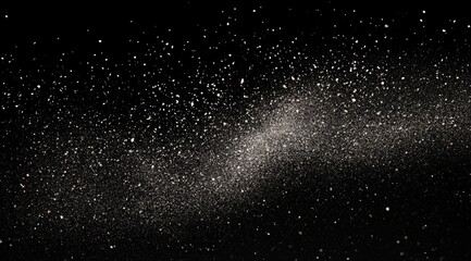 Obraz premium Glittering particles, on a black background, creates a magical, elegant atmosphere, for graphic arts projects