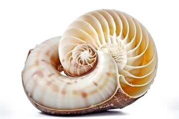 Nautilus Shell's Intricate Design: A close-up shot of a nautilus shell reveals its mesmerizing spiral pattern and natural beauty, offering a glimpse into the elegance of marine life.