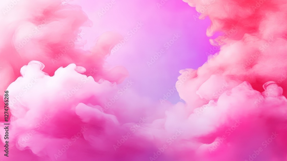 Poster a mesmerizing display of pink and purple clouds, creating a dreamy atmosphere. perfect for backgroun