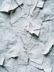 A textured surface, possibly a wall made of paper or fabric, with peeling and worn sections.