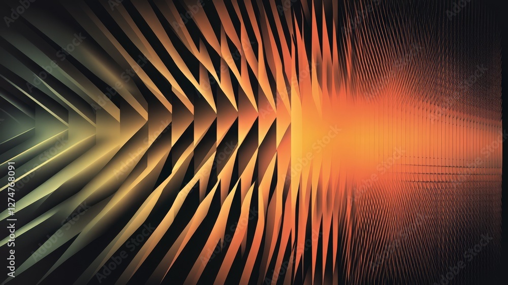Aufkleber striking abstract composition of angular shapes with warm gradient light