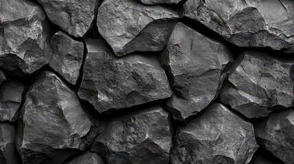 Rough granite stones texture background in black and white