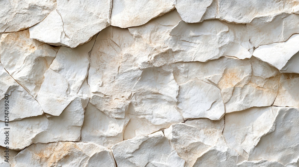 Poster rough white stone texture with irregular natural patterns in close-up view