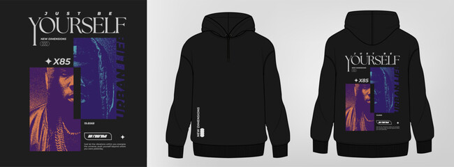 Men's hoddie mockup with print