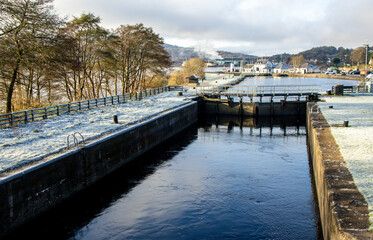 A Canal Loch During The Winter Sits Empty Awaiting It's Next Boat Passing