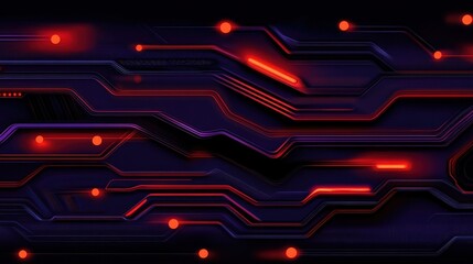 A sleek, modern background featuring intricate circuit patterns in vibrant red and deep blue. This design embodies technology and innovation, perfect for digital projects.