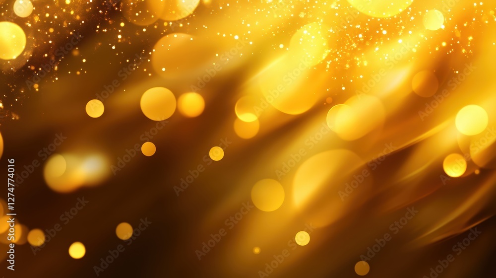 Poster a stunning abstract background featuring golden bokeh lights creating a warm and inviting atmosphere