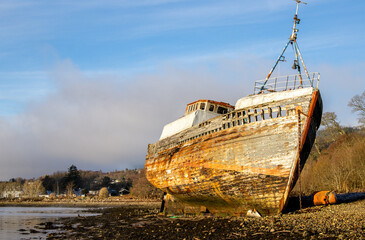 A Natural Landmark Is The Shipwreck Near To Fort William In Scotland