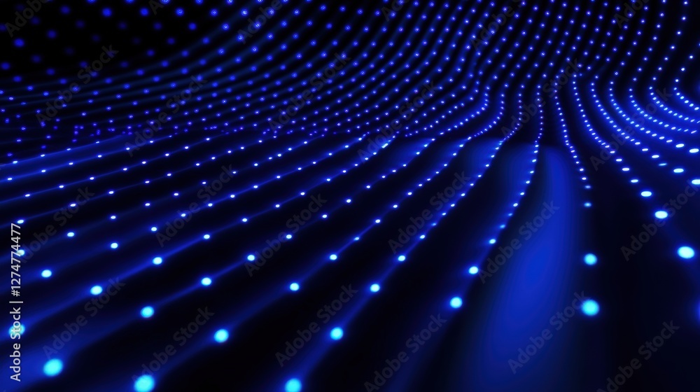 Aufkleber a stunning abstract image featuring a wave of blue lights creating a mesmerizing pattern. this visua