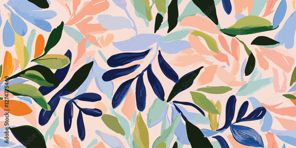 Poster floral abstract seamless patterns. vector design for different surfaces