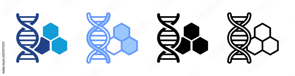 Poster Dna icon set multiple style collection