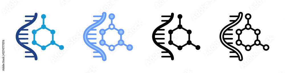 Poster rna icon set multiple style collection