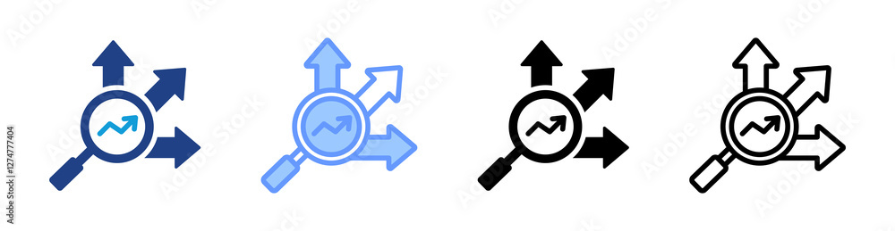 Poster Pathway Analysis icon set multiple style collection