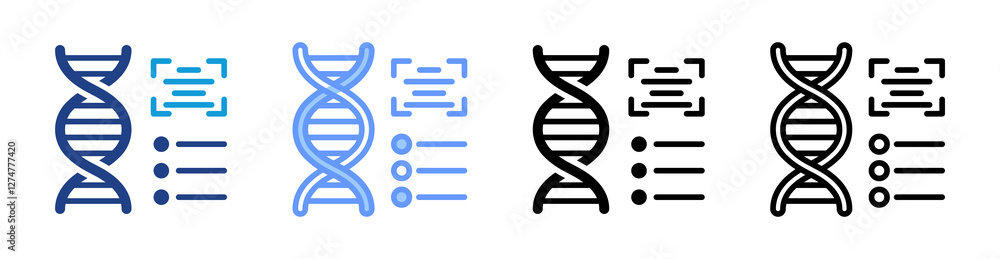 Poster Genome Mapping icon set multiple style collection