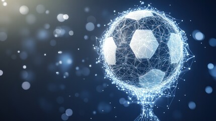 Glowing Soccer Ball Trophy, Abstract Background
