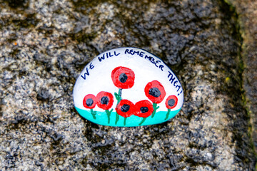 A Remembrance Stone That Has Been Painted To Leave In Random Locations For People To Find