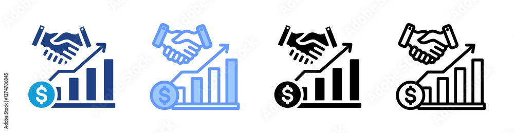 Poster acquisition icon set multiple style collection