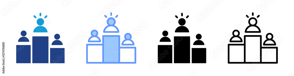 Aufkleber leader icon set multiple style collection