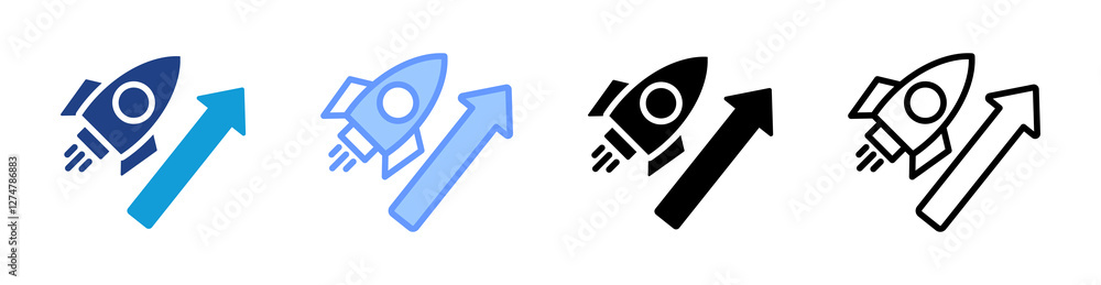 Poster Startup icon set multiple style collection