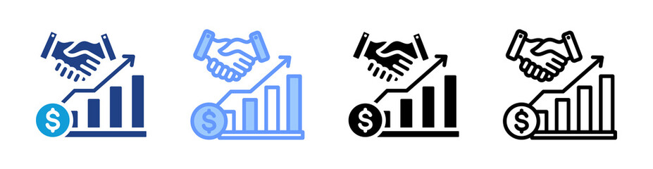 Acquisition icon set multiple style collection