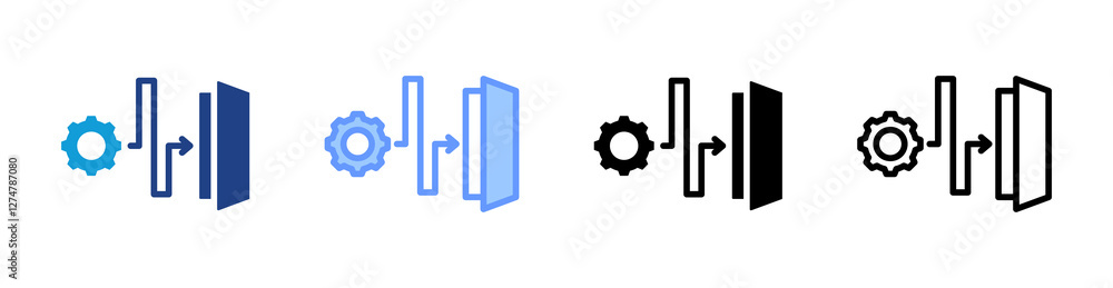 Poster Exit Strategy icon set multiple style collection