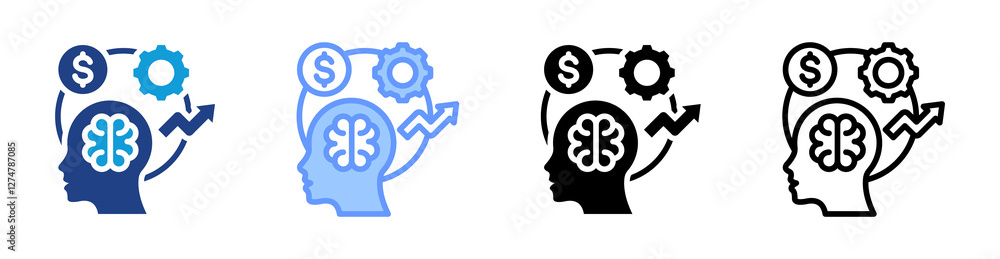 Poster Founder Mindset icon set multiple style collection