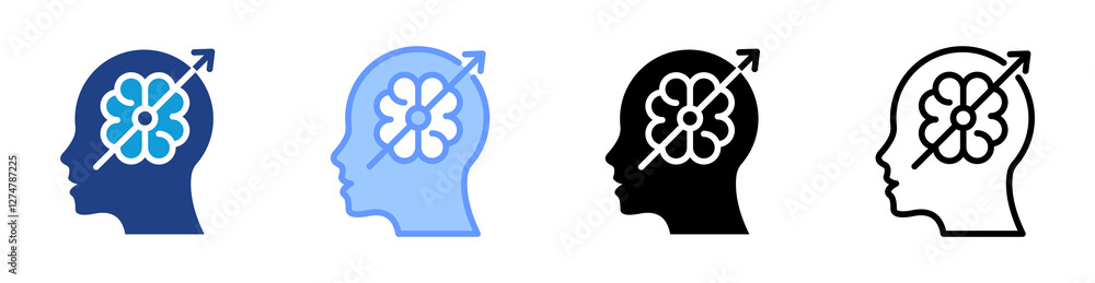Poster Intuition icon set multiple style collection