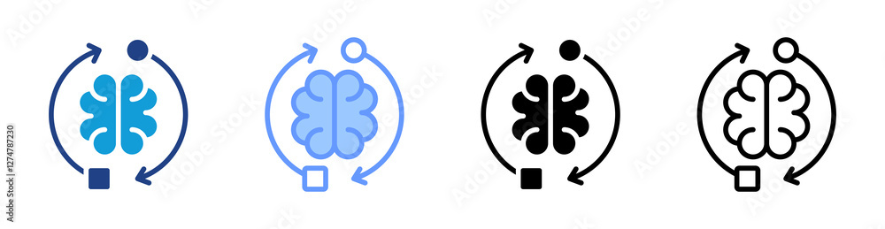 Aufkleber adaptability icon set multiple style collection