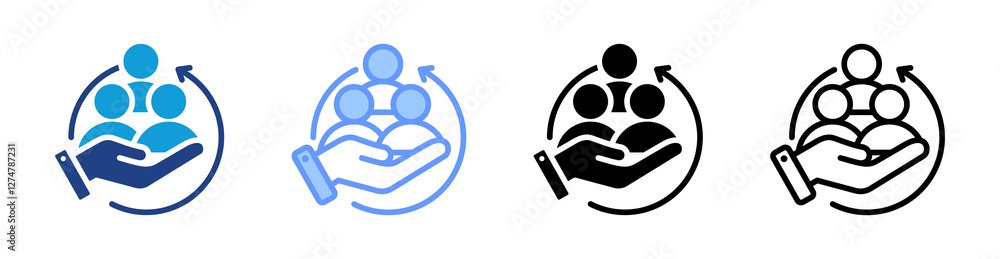 Poster Responsibility icon set multiple style collection