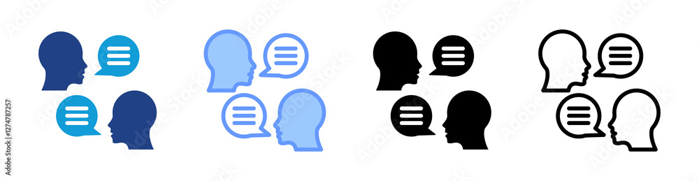 Aufkleber Communication Skill icon set multiple style collection