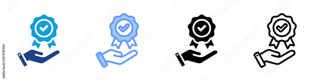 Aufkleber reputation icon set multiple style collection