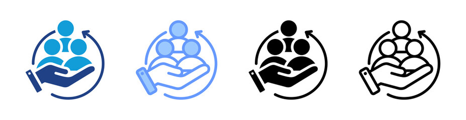 Responsibility icon set multiple style collection