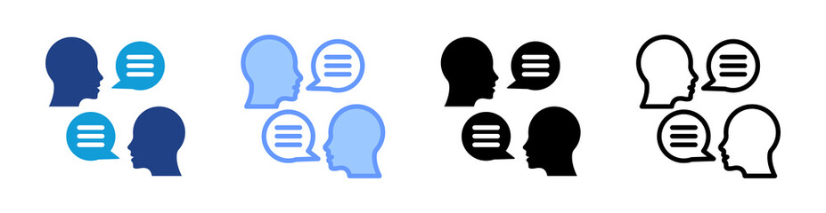 Communication Skill icon set multiple style collection