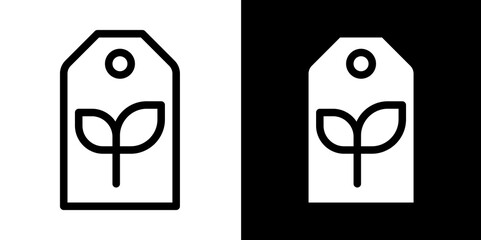 eco tag line and glyph icon, outline and glyph vector sign, linear and glyph style pictogram isolated on white and black. ecology symbol, logo, icon, illustration