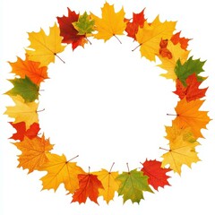 Enhance your autumn decor with this vibrant wreath featuring a spectrum of leaves, perfect for any door or table setting.