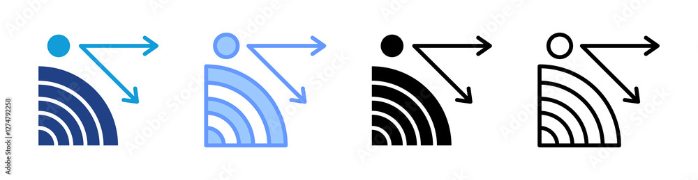 Poster nadir icon set multiple style collection