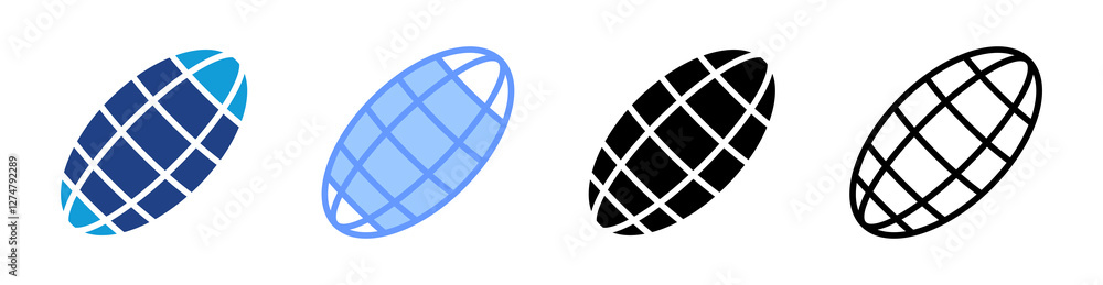 Poster Ellipsoid icon set multiple style collection