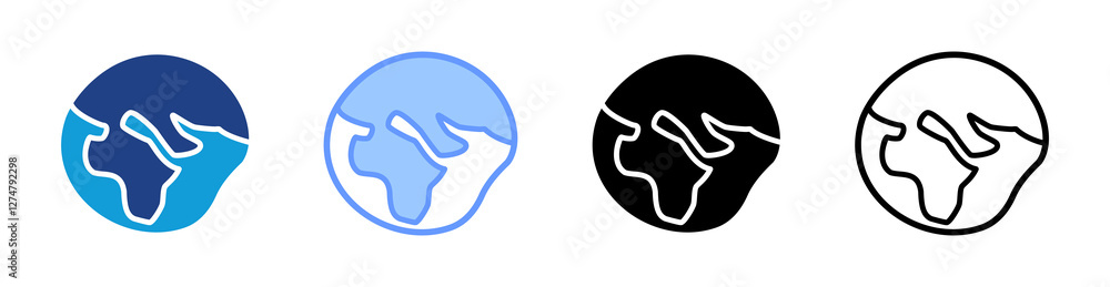 Poster Geoid icon set multiple style collection